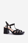 Sandály na podpatku C-146 černé - Step in style 39