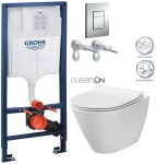 Grohe Rapid SL pro závěsné WC 38528SET s chromovou deskou + WC CERSANIT CLEANON CITY 38772001 CI1