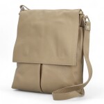 Stylová dámská kožená crossbody taška Carlon, taupe