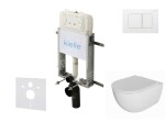 Kielle - Genesis New Set předstěnové instalace, klozetu Oudee, Rimless, sedátka softclose a tlačítka Gemini New III, lesklá bílá 30528SZ07