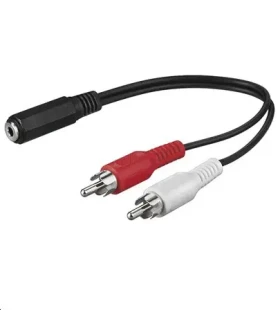 MicroConnect Audio adapter jack 3.5mm (F) - 2x RCA (M) 0.2m černá (AUDALH02)