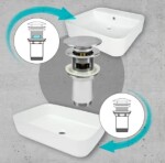 DEANTE - Click-Clack bianco Zástrčka pro umyvadlo nebo bidet, s kovovou objímkou univerzální NHC_A10U