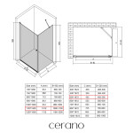 CERANO - Sprchový kout Antelo L/P - 6 mm - chrom, transparentní sklo - 110x50x190 - otočný CER-8050BD130