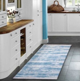 DumDekorace DumDekorace Moderní kuchyňský koberec modré barvě