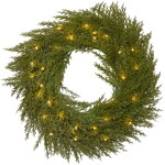 Star Trading 51 - 100 světel - STAR TRADING Svítící vánoční věnec Thuja 45 cm, zelená barva, plast