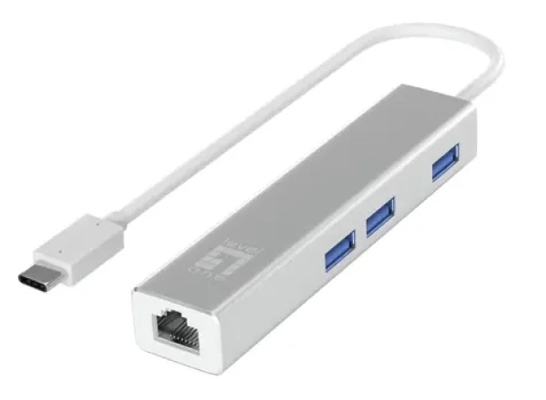 LevelOne USB-0504 / USB-C LAN adaptér / Gigabit Ethernet / 3 porty / RJ45 (USB-0504)
