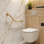 Koupelnové úhlové madlo BRUSH GOLD REA-91505