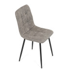 Židle jídelní, šedá látka cowboy, nohy černý kov