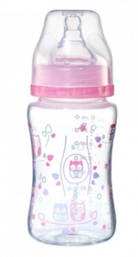 Antikoliková lahvička se širokým hrdlem BabyOno - růžová