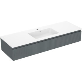 MEXEN/S - Rivel koupelnová skříňka 140 cm s umyvadlem Otis, 1 šuplík, reliéf , grafit mat/bílá mat - 91A20-14023-1-BF66-W18M0 91A20-14023-1-BF66-W18M01