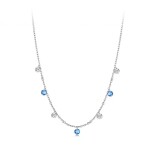 Elenys stříbrný pozlacený choker náhrdelník se zirkony 18K bílé zlato