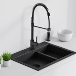 Erga Deral, dřezová baterie s flexibilním ramenem h-525, černá matná, ERG-YKA-BZ.DERAL-BLK