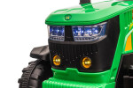 Mamido Dětský elektrický traktor s vlečkou 12V 7Ah EVA kola ECO kůže zelený