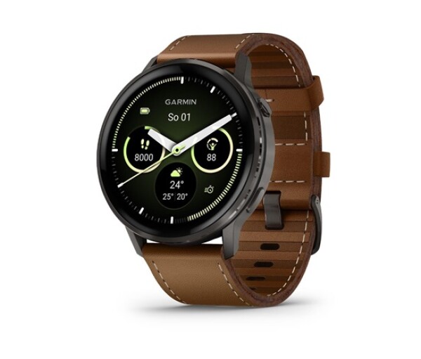 Garmin Venu 4 (45 mm) Slate / Černý silikonový řemínek a Hnědý kožený řemínek, EU (upravit kartu) EDF_2393787