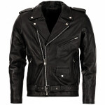 Pánská Kožená Bunda Křivák M-Pro Brixton Černá Velikost: