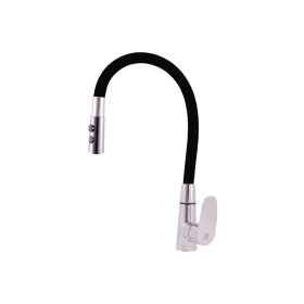 RAV Slezák - AMUR - Dřezová baterie s flexibilním ramínkem, Chrom/Černá, 3,8" AM719.0/12C