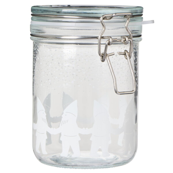 Ib Laursen Skleněná dóza s patentem Santa's Helpers 700 ml, čirá barva, sklo