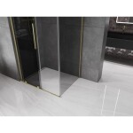 MEXEN/S - Velar L sprchový kout, posuvné dveře 110 x 100, grafit, zlato kartáčovaná 871-110-100-43-55