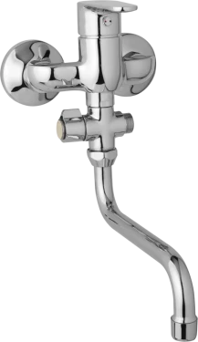 JB Sanitary Nástěnná umyvadlová a sprchová baterie TIRA, rozteč 100 mm, otočný přepínač, bez příslušenství, trubkové ramínko 300 mm D10 32 50