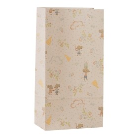 Maileg Papírový sáček Have a mice day 30,5 cm – set 5 ks, krémová barva, papír