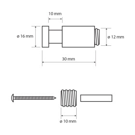 SAPHO - X-ROUND háček 30, chrom XR212