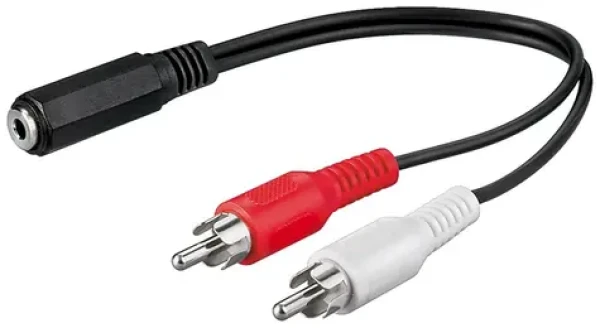 Goobay 50092 černá / Audio adaptér / Jack 3,5 mm - 2x RCA / 20 cm (50092)