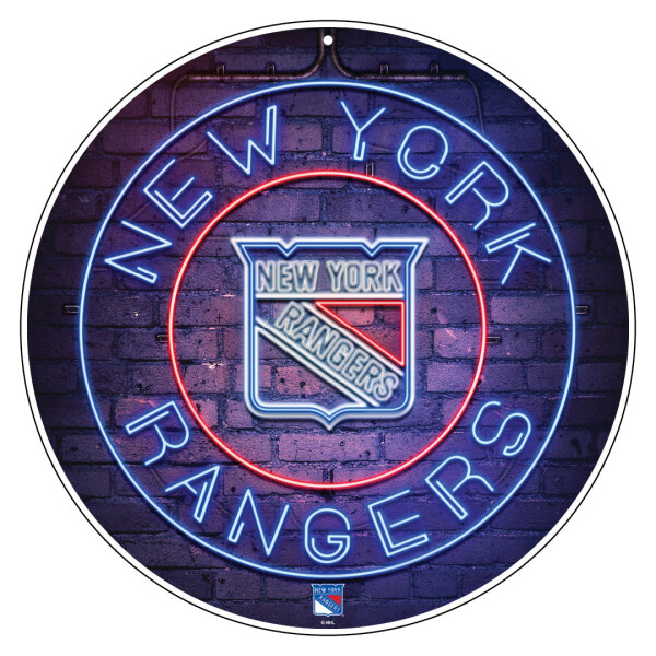 Mustang Cedule New York Rangers NHL 22" Round Neon De