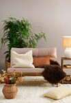 Ib Laursen Povlak na polštář Tone-in-Tone Rust Stripes 35 × 80 cm, oranžová barva, textil