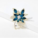 Luxusní brož Swarovski Elements Nuria - květina, Modrá