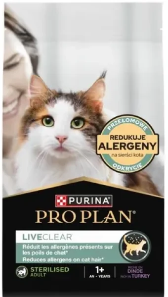Purina Pro Plan Liveclear Sterilised Adult Krůtí 2.8 kg / Granule pro kočky / pro kastrované (7613038388694)