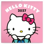 NOTIQUE Mřížkový kalendář Hello Kitty 2027 / Nástěnný kalendář / 30 × 30 cm / 6 jazyků