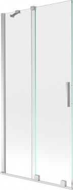 MEXEN/S - Velar Dvoukřídlá posuvná vanová zástěna 95 x 150 cm, transparent, chrom 896-095-000-01-01