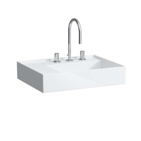 Laufen - Kartell Umyvadlo 60x46 cm, se 3 otvory pro baterii, SaphirKeramik, s LCC, bílá H8103354001581