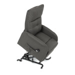 Křeslo polohovací, eletrické, šedá látka.