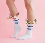 Bella Rose Ponožky Všechno bude velikost M (40-43), bílá barva, textil