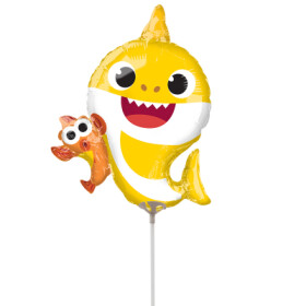 Foliový balónek na tyčce - tvar - Baby Shark - Žralůček