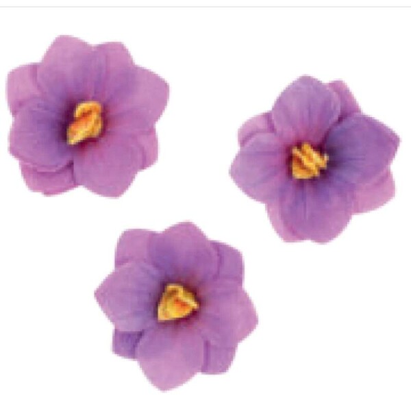 Dekorace oplatková - Hortenzie fialová 3 ks