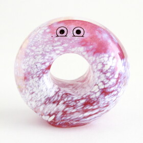 Studio Arhoj Skleněná figurka Crystal Blob Donut Raspberry, růžová barva, sklo
