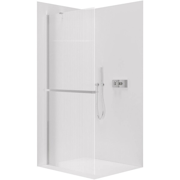 CERANO Sprchová zástěna Walk-in Onyx Y L/P - 8 mm + polička/držák na ručníky - chrom, rýhované sklo - 60x200 cm