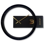 DumDekorace BLACK & GOLD ASYMMETRY, designové nástěnné hodiny 30 cm