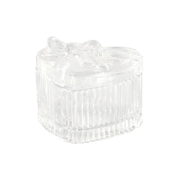 Chic Antique Skleněná dóza ve tvaru srdce, čirá barva, sklo