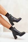 Hadí dámské botky na podpatku z přírodní kůže černé Vinceza 66670 39