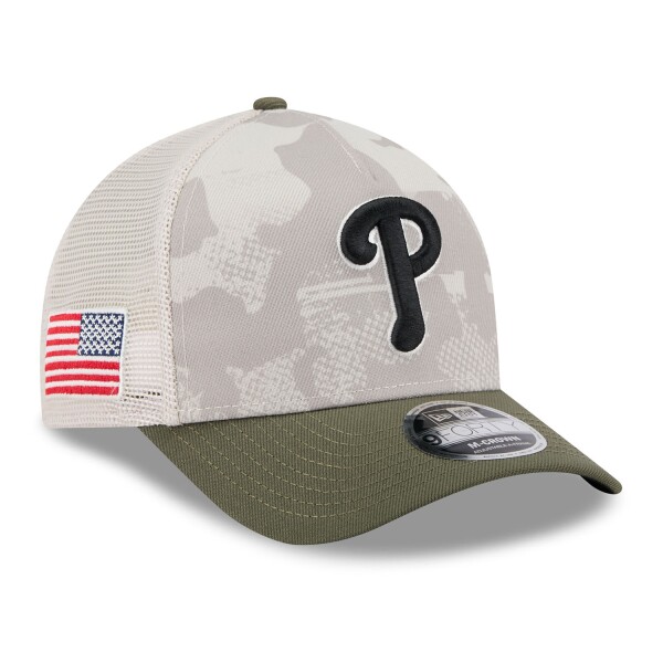 New Era Pánská kšiltovka Philadelphia Phillies MLB 2025 Armed Forces 9FORTY M-Crown A-Frame Snapback