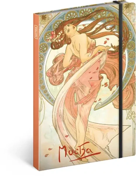 Presco Group Notes Alfons Mucha Malířství, linkovaný, 13 × 21 cm