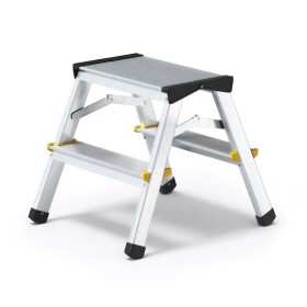 Schůdky oboustranné hliníkové 2×2 příčky, nosnost 150kg, PROFI, J.A.D TOOLS