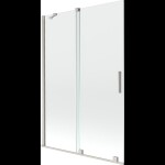 MEXEN/S - Velar dvoukřídlá posuvná vanová zástěna 120 x 150, transparent, nikl kartáčovaný 896-120-000-01-97