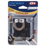 Dymo originální páska do tiskárny štítků, Dymo, 16957, S0718040, černý tisk/bílý podklad, 3.5m, 12mm, D1 speciální - flexibilní ny