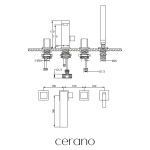 CERANO - Vanová páková baterie na okraj vany Forea - chrom CER-424336