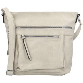 Trendy dámská koženková crossbody kabelka Zeta, krémová