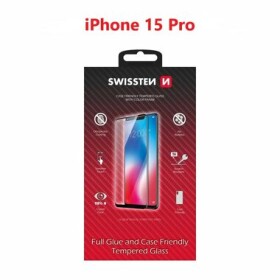 SWISSTEN FULL GLUE, COLOR FRAME, CASE FRIENDLY PRO APPLE IPHONE 15 PRO 8595217483439